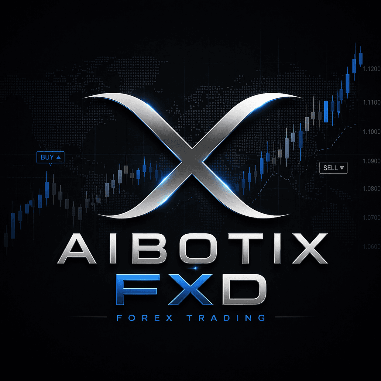 AIBOTIXFXD logo with forex chart background